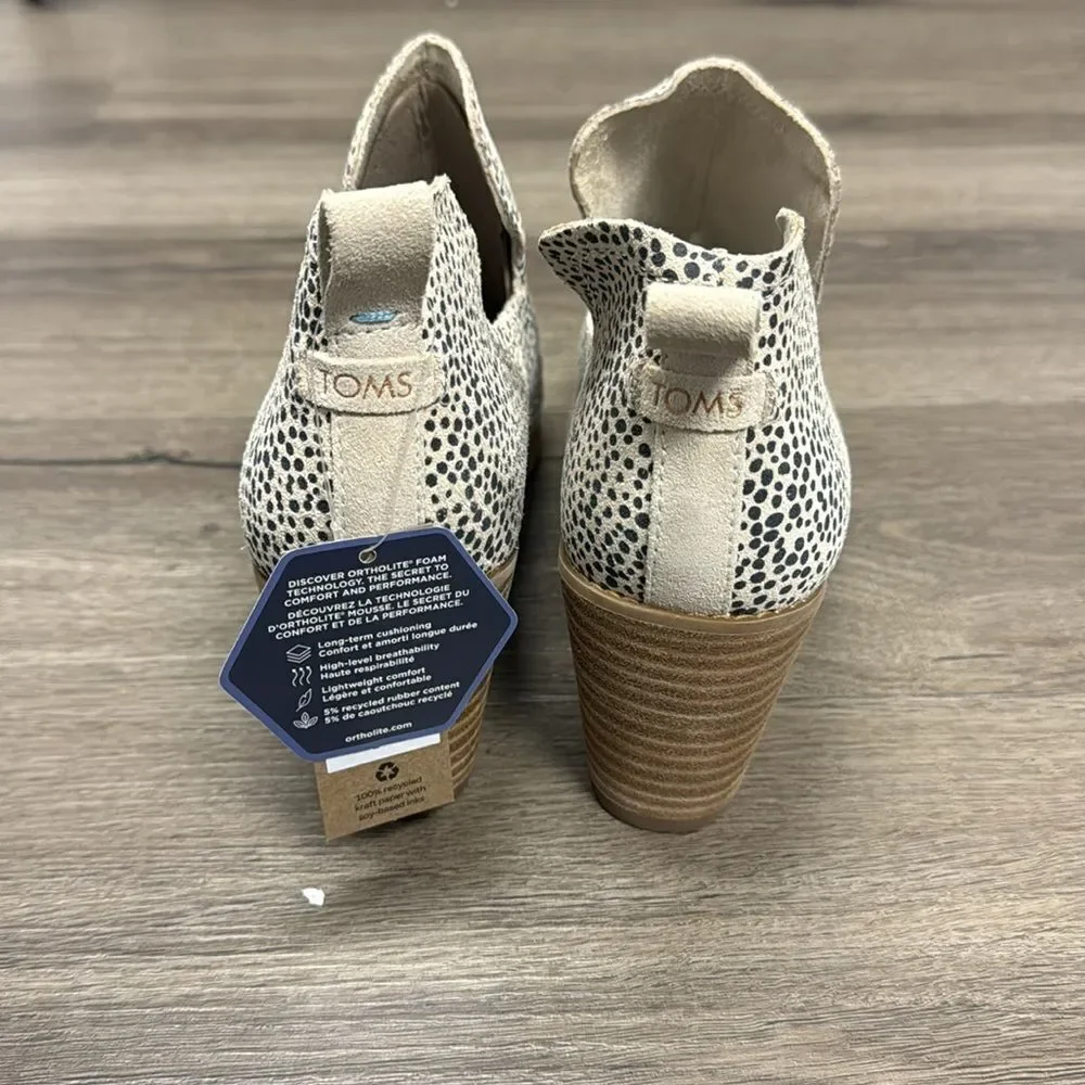 TOMS Womens Kallie Mini Cheetah Suede Wedge Booties Sz 7